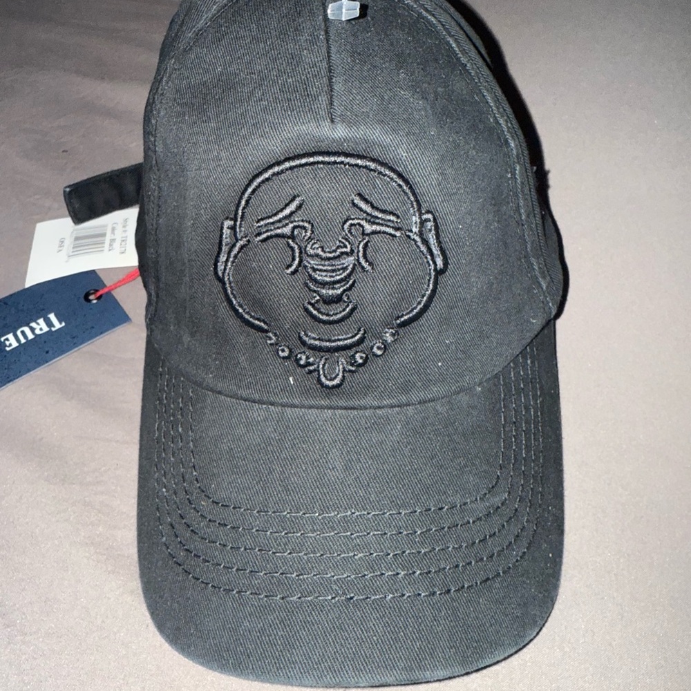 True Religion Black Embroidered Hat